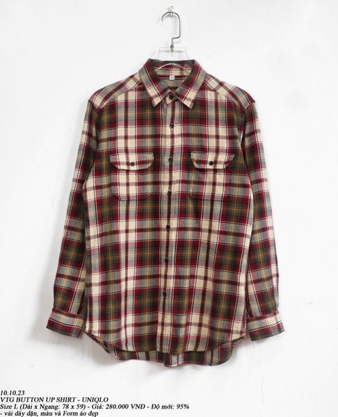  10.10.23 - VTG FLANNEL BUTTON UP SHIRT - UNIQLO 