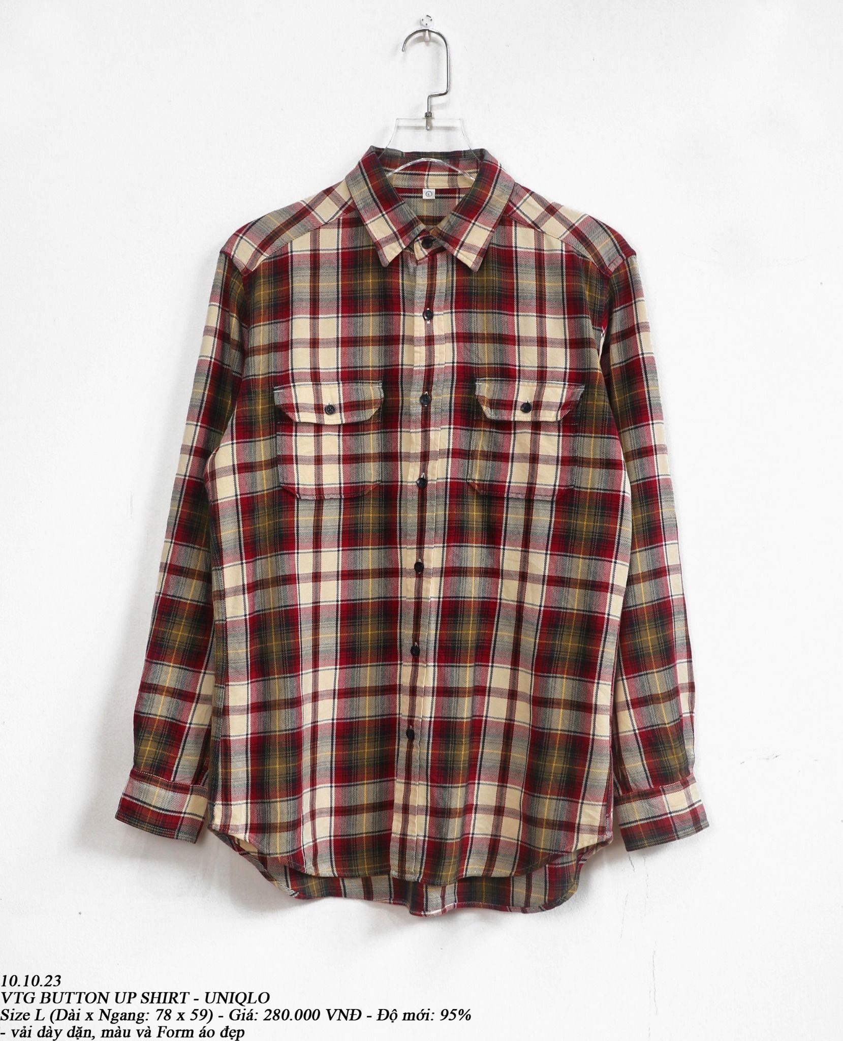  10.10.23 - VTG FLANNEL BUTTON UP SHIRT - UNIQLO 