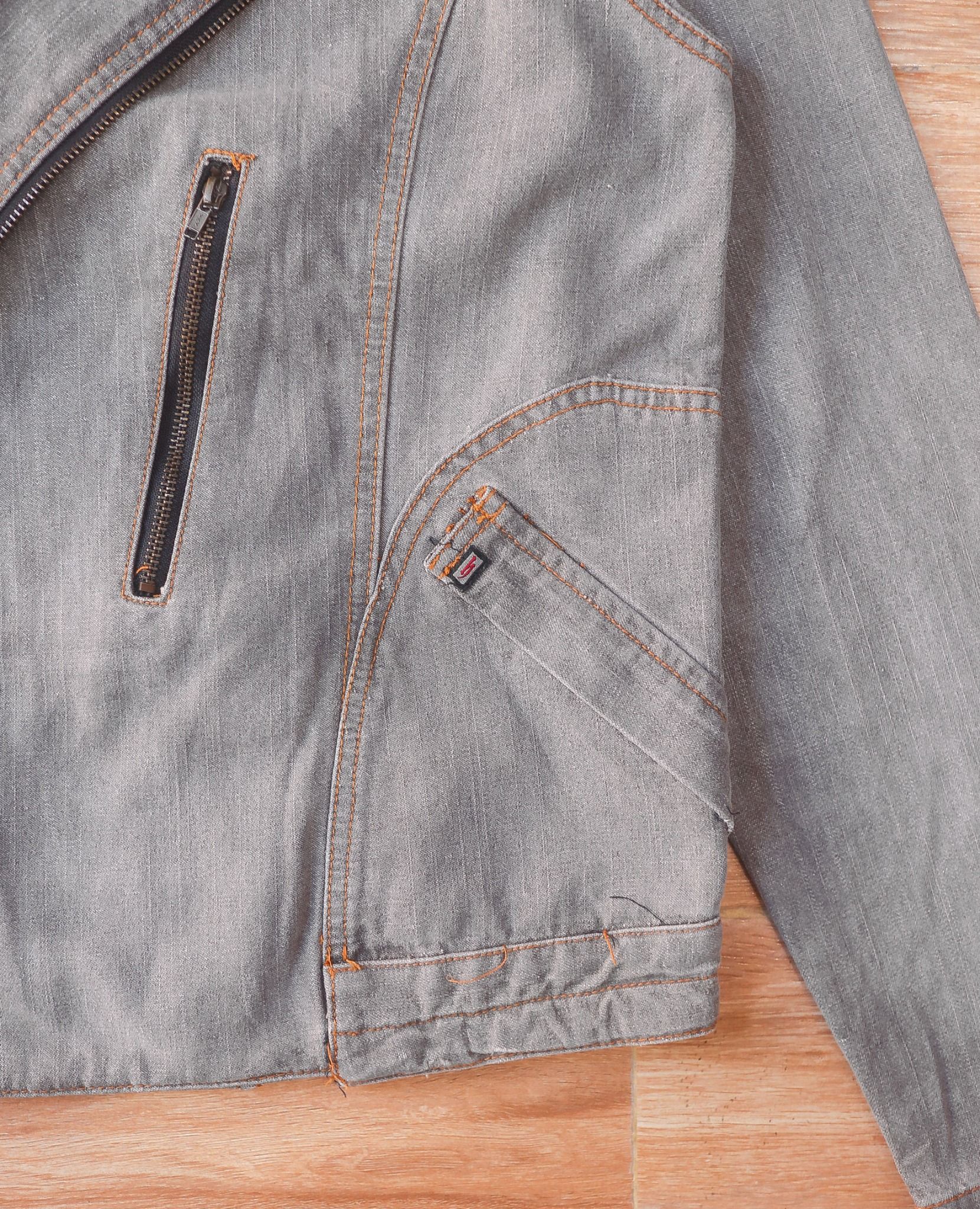  07.01.24 - VTG CROPPED BIKER DENIM JACKET - DJ HONDA 