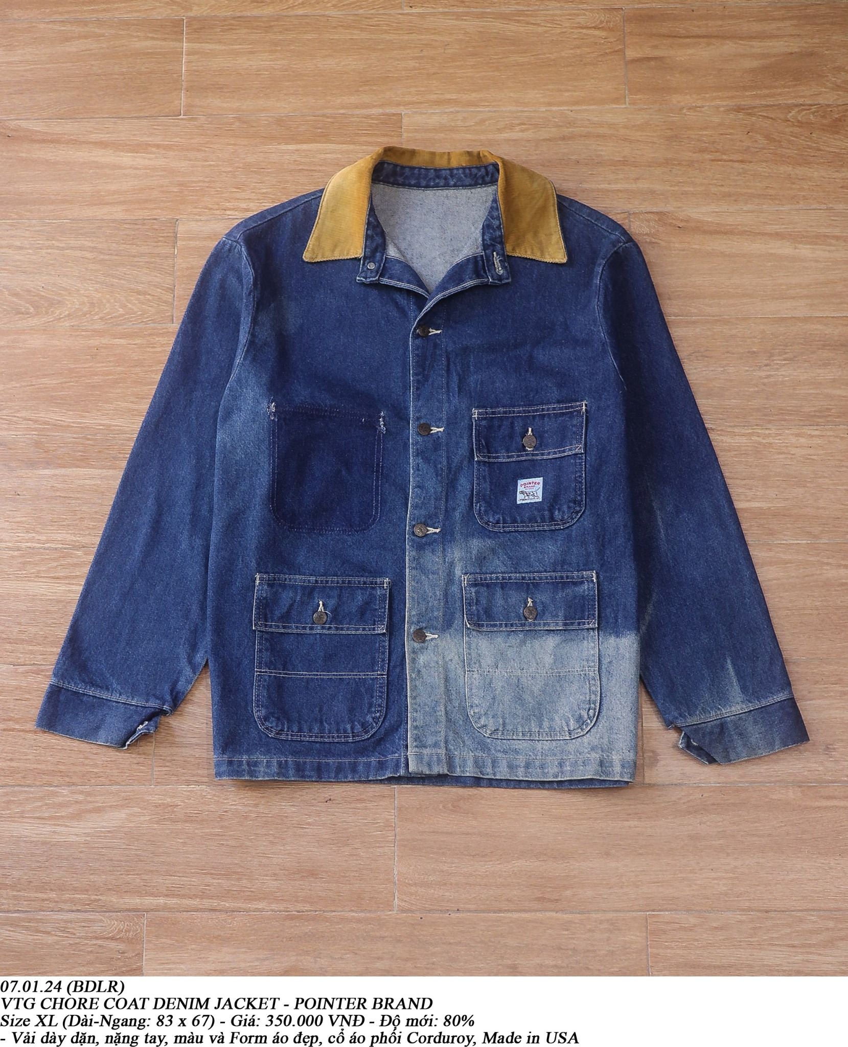  07.01.24 - VTG CHORE COAT DENIM JACKET - POINTER BRAND 