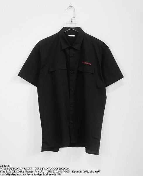  12.18.23 - VTG BUTTON UP SHIRT - GU bu UNIQLO x HONDA 