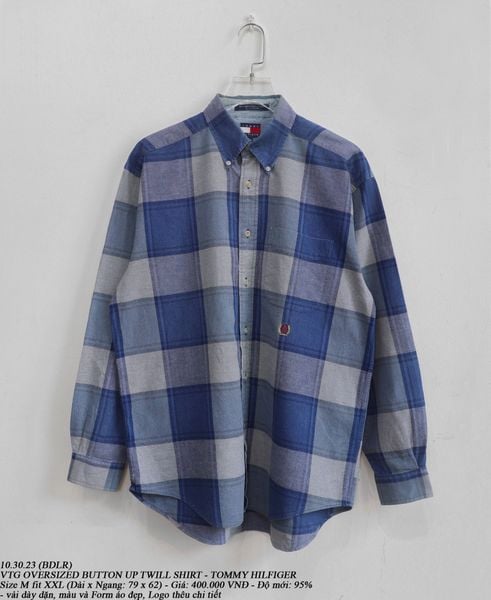  10.30.23 - VTG OVERSIZED BUTTON UP TWILL SHIRT - TOMMY HILFIGER 