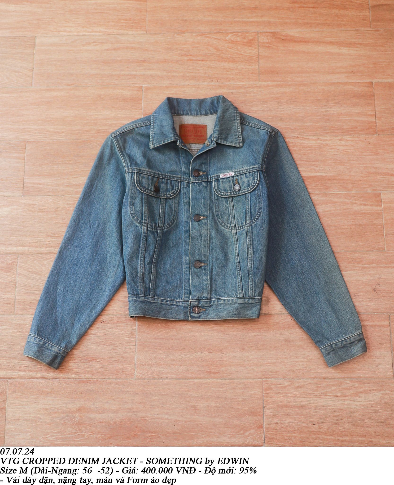  07.07.24 - VTG CROPPED DENIM JACKET - SOMETHING by EDWIN 