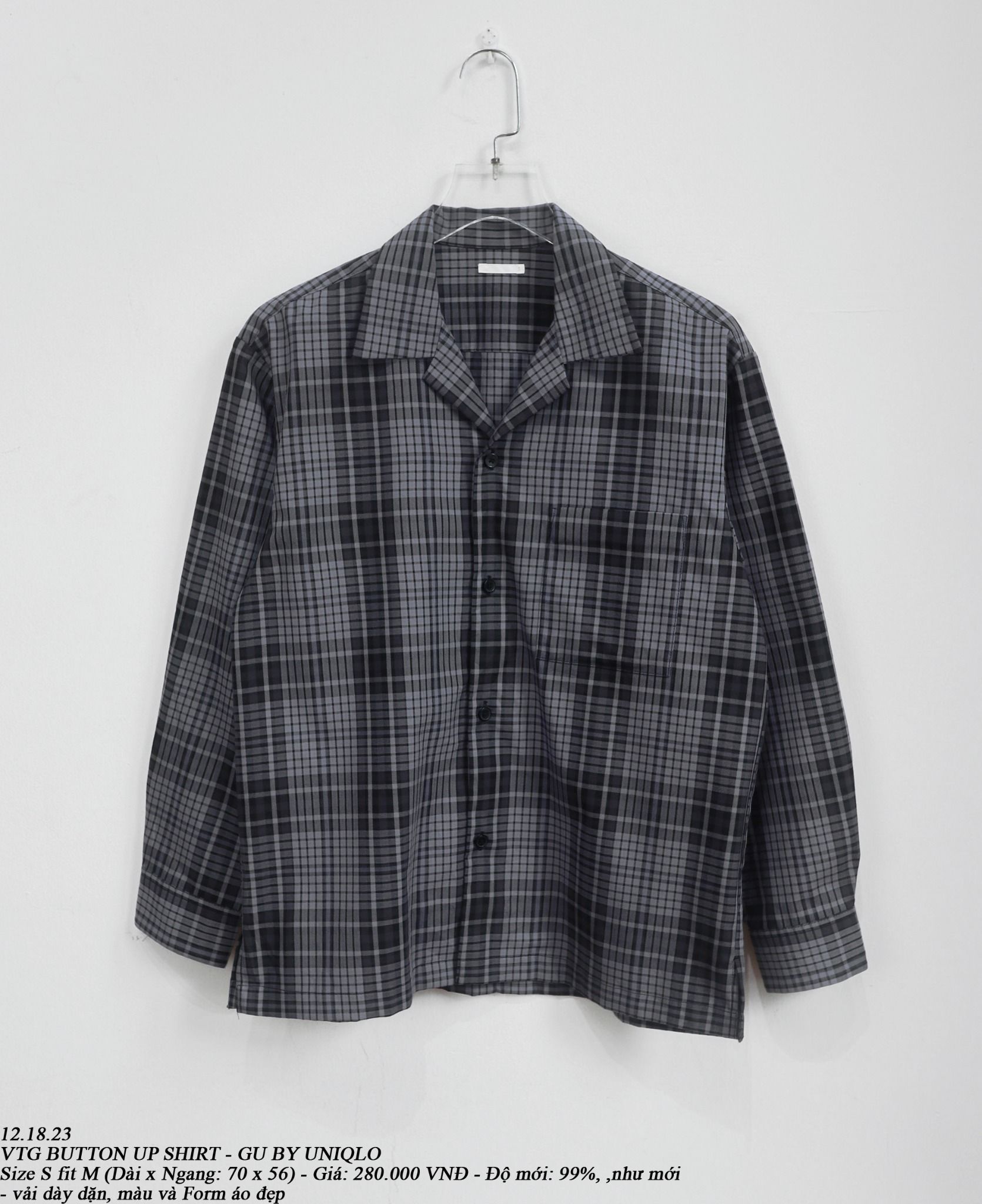  12.18.23 - VTG BUTTON UP SHIRT - GU by UNIQLO 