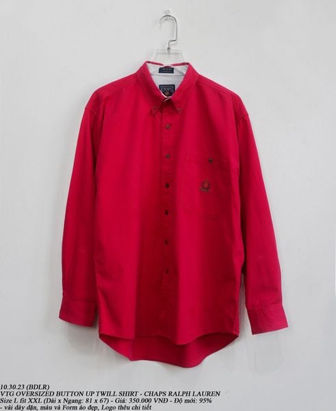  10.30.23 - VTG OVERSIZED BUTTON UP TWILL SHIRT - CHAPS RALPH LAUREN 