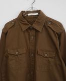  10.30.23 - VTG BUTTON UP TWILL MILITARY SHIRT - OVAL DICE 