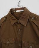  10.30.23 - VTG BUTTON UP TWILL MILITARY SHIRT - OVAL DICE 