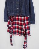  08.06.23 - VTG FLANNEL LAYERED CROPPED DENIM JACKET - PIQUE DE PIQUE 