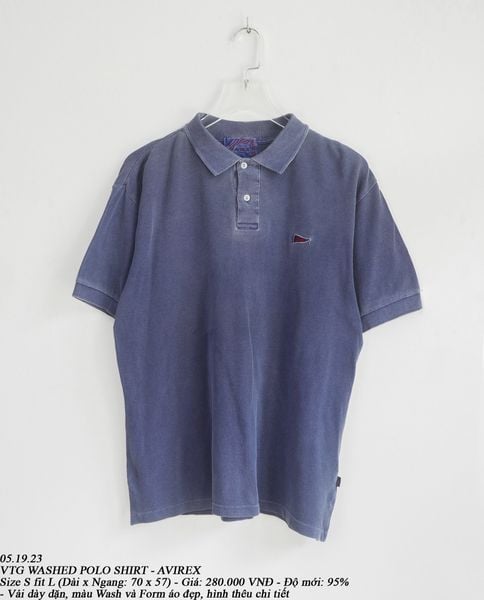  05.19.23 - VTG WASHED POLO SHIRT - AVIREX 