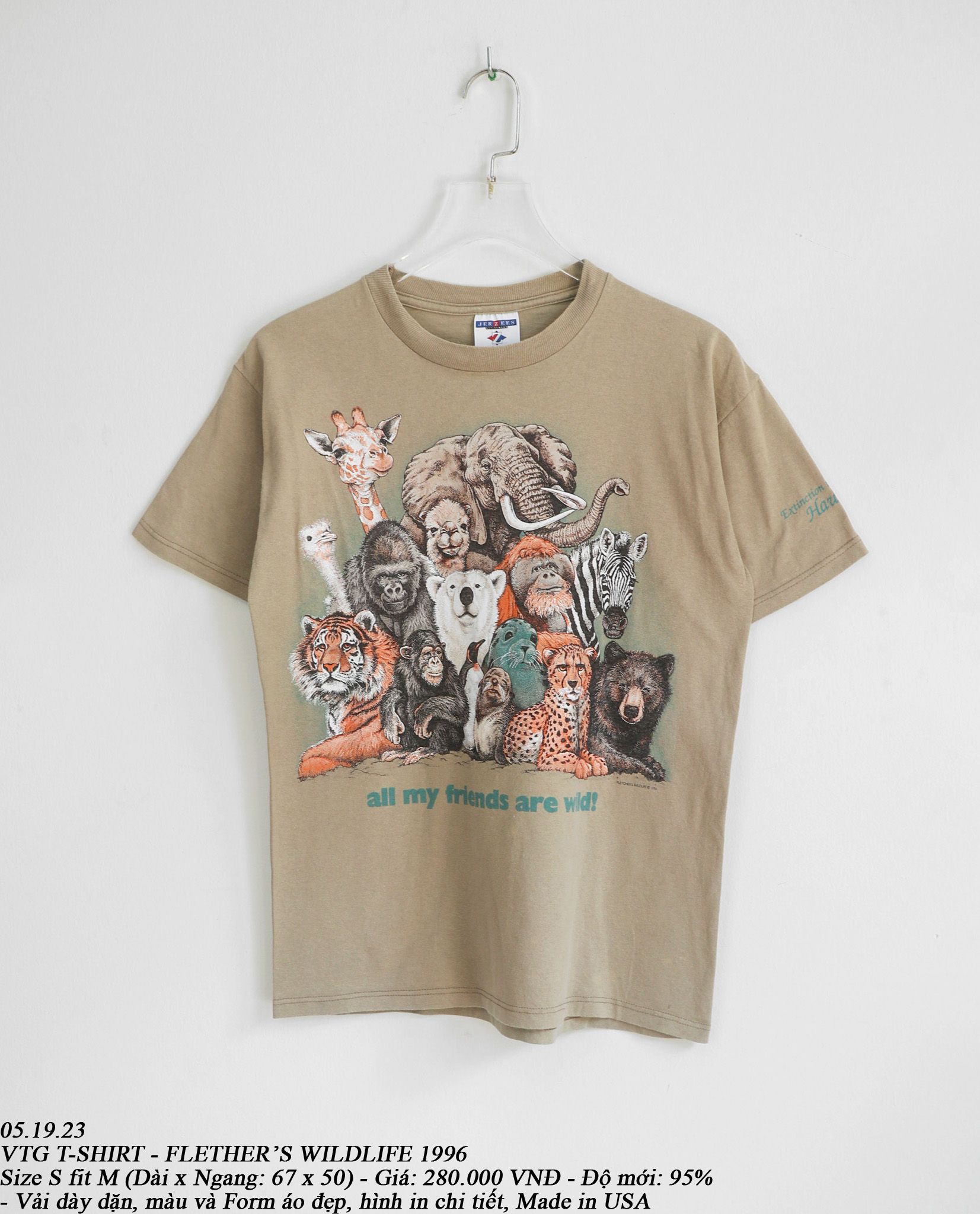  05.19.23 - VTG T-SHIRT -  FLETHER'S WILDLIFE 1996 