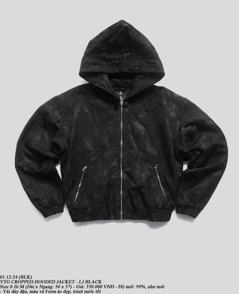  01.12.24 - VTG CROPPED HOODED JACKET - LJ BLACK 