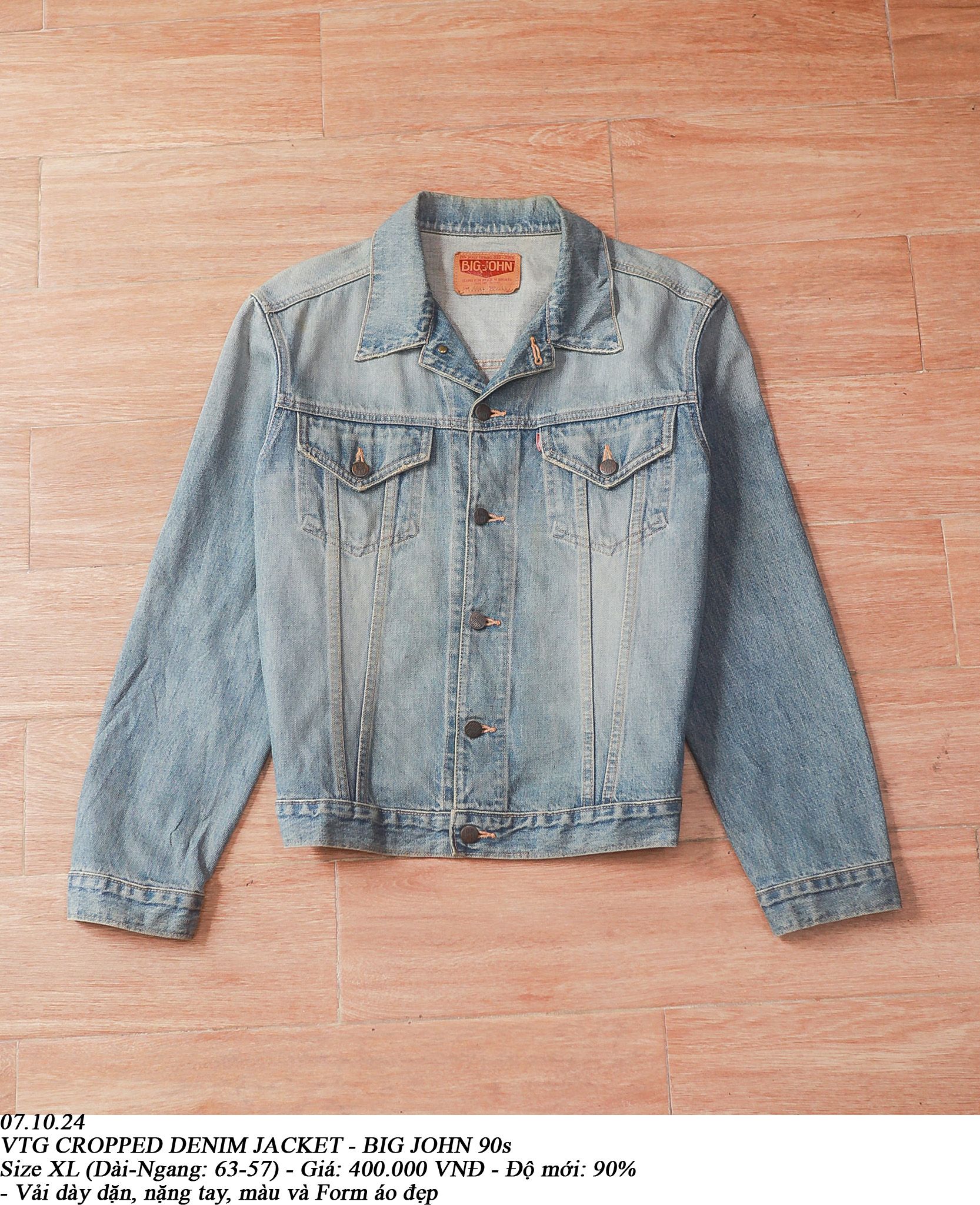  07.10.24 - VTG CROPPED DENIM JACKET - BIG JOHN 90s 