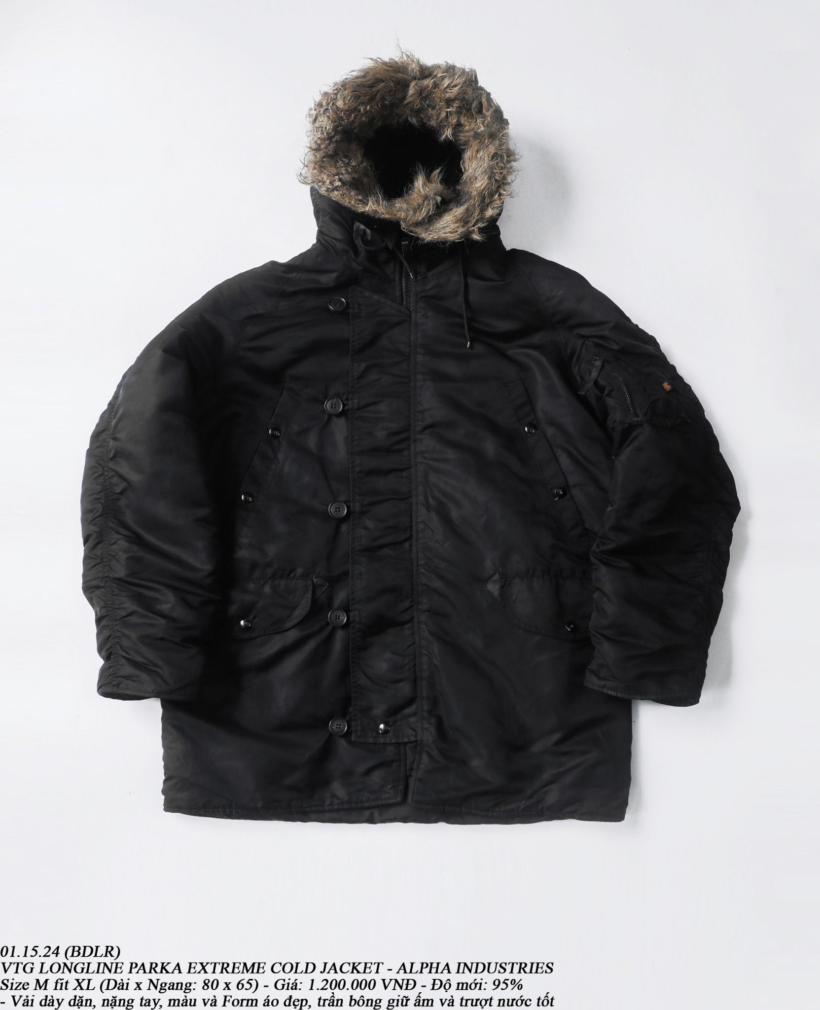  01.15.24 - VTG LONGLINE PARKA EXTREME COLD JACKET - ALPHA INDUSTRIES 