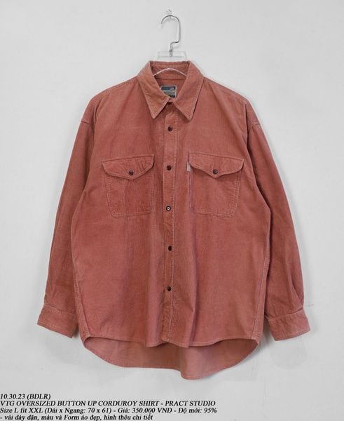  10.30.23 - VTG OVERSIZED BUTTON UP CORDUROY SHIRT - PRACT STUDIO 