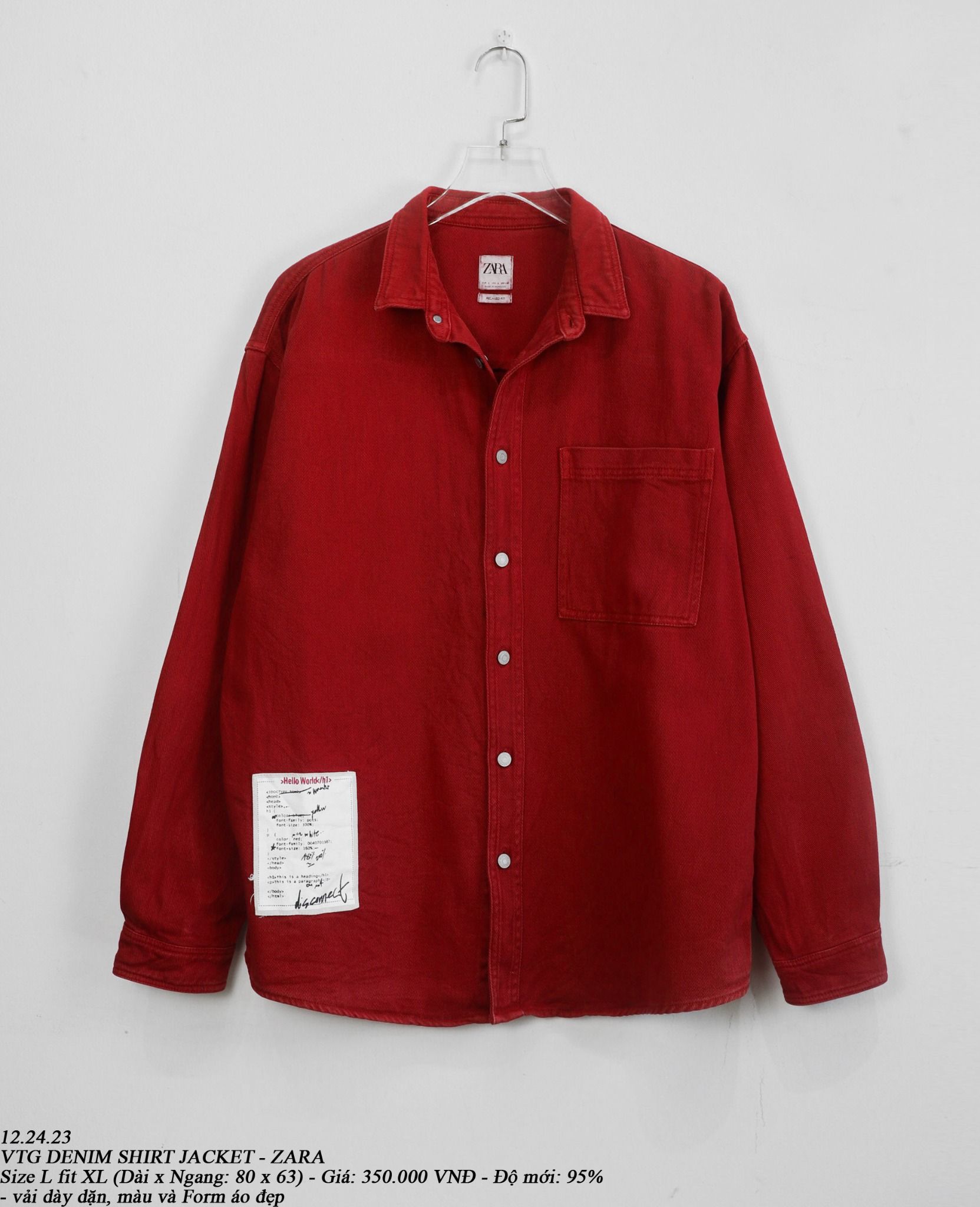  12.24.23 - VTG DENIM SHIRT JACKET - ZARA 