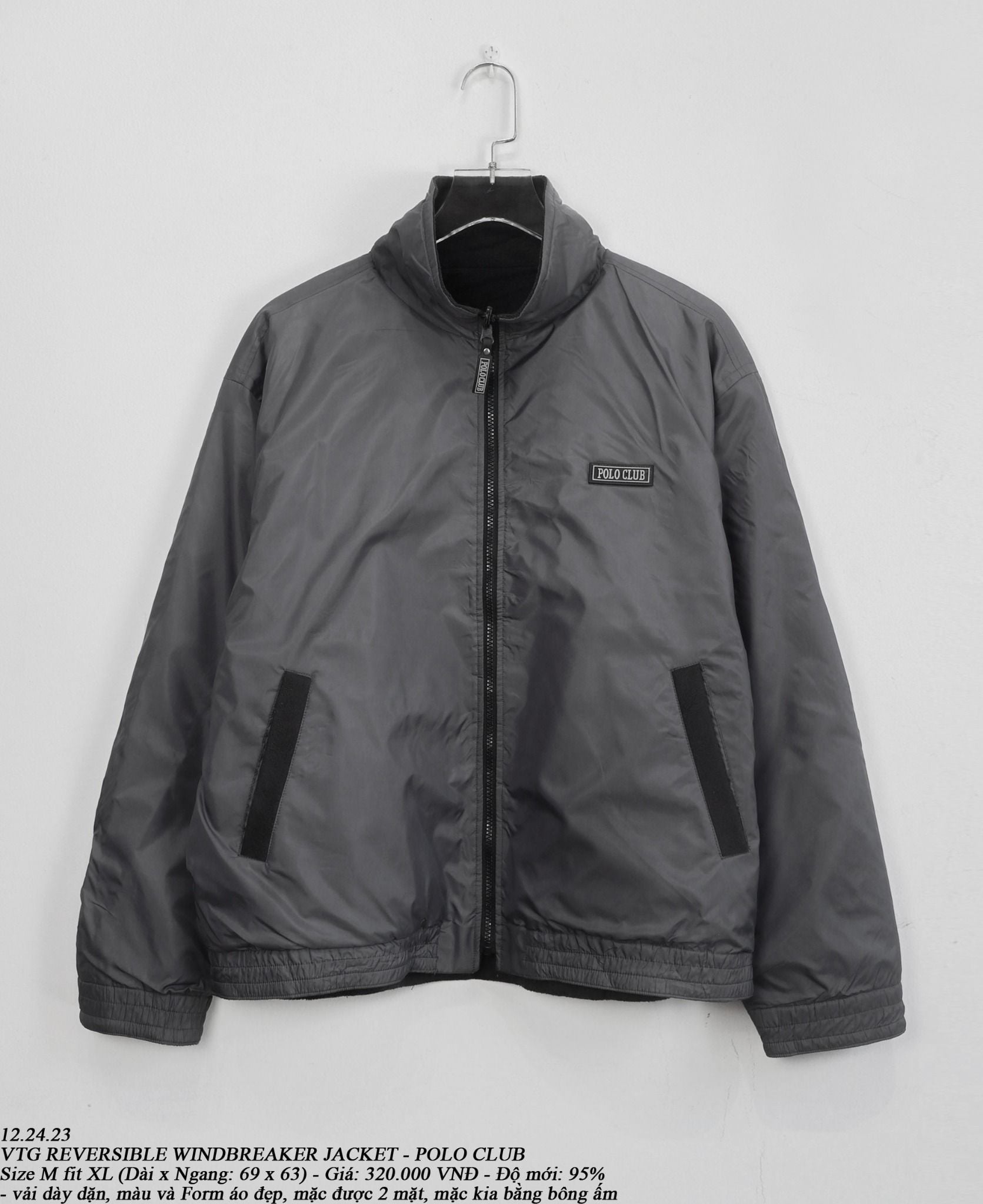  12.24.23 - VTG REVERSIBLE WINDBREAKER JACKET - POLO CLUB 