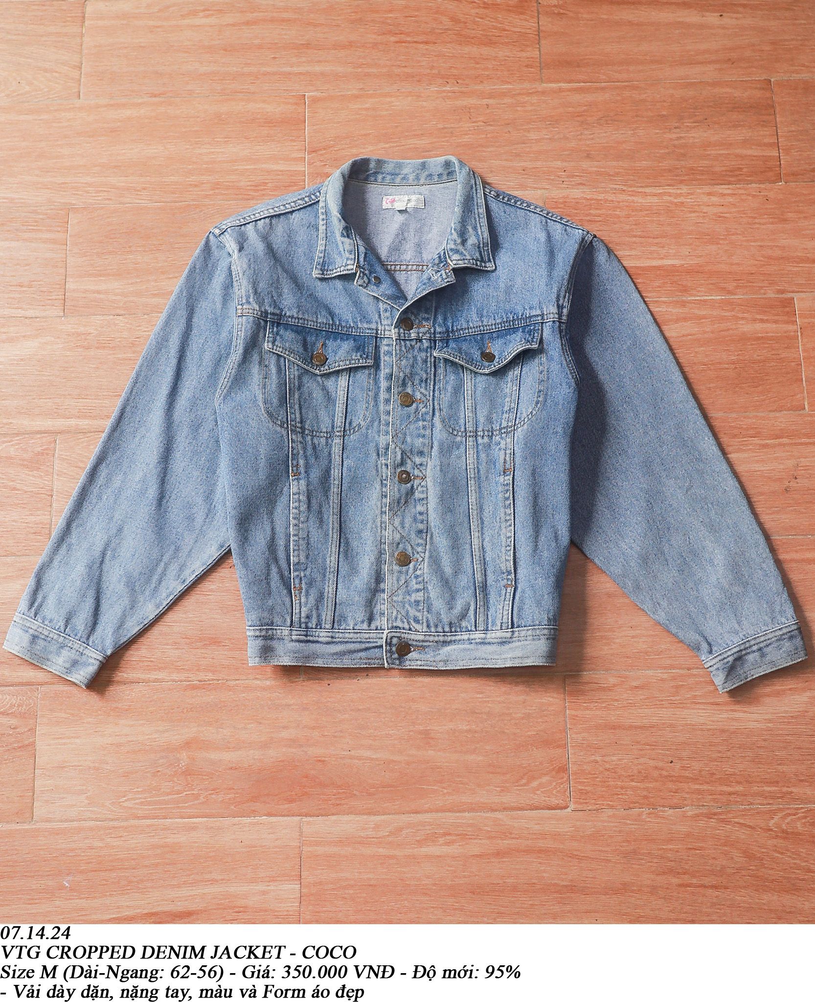  07.14.24 - VTG CROPPED DENIM JACKET - COCO 