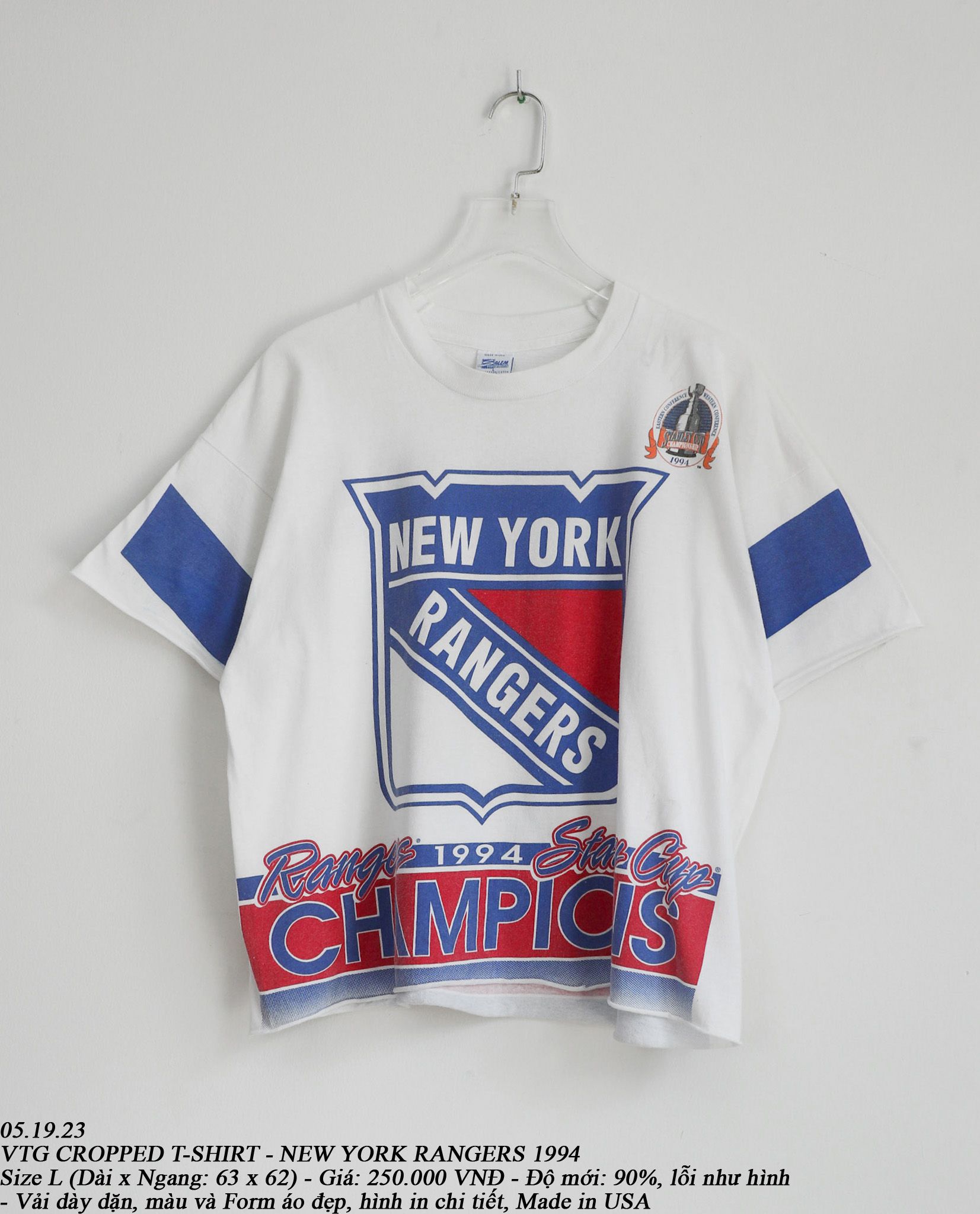  05.19.23 - VTG CROPPED T-SHIRT - NEW YORK RANGERS 1994 