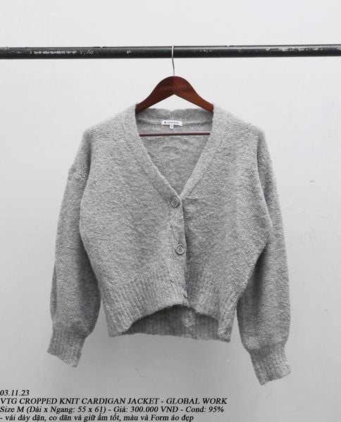  03.11.23 - VTG CROPPED KNIT CARDIGAN JACKET - GLOBAL WORK 