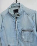  12.26.23 - VTG CROPPED DENIM RACING JACKET - & by P&D 