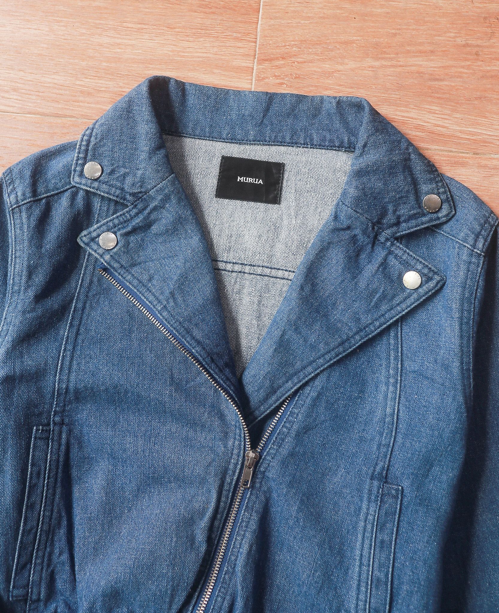  07.17.24 - VTG CROPPED BIKER DENIM JACKET - MURUA 