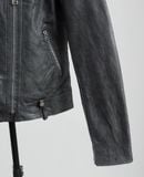  12.26.23 - VTG CROPPED REAL LEATHER BIKER JACKET 