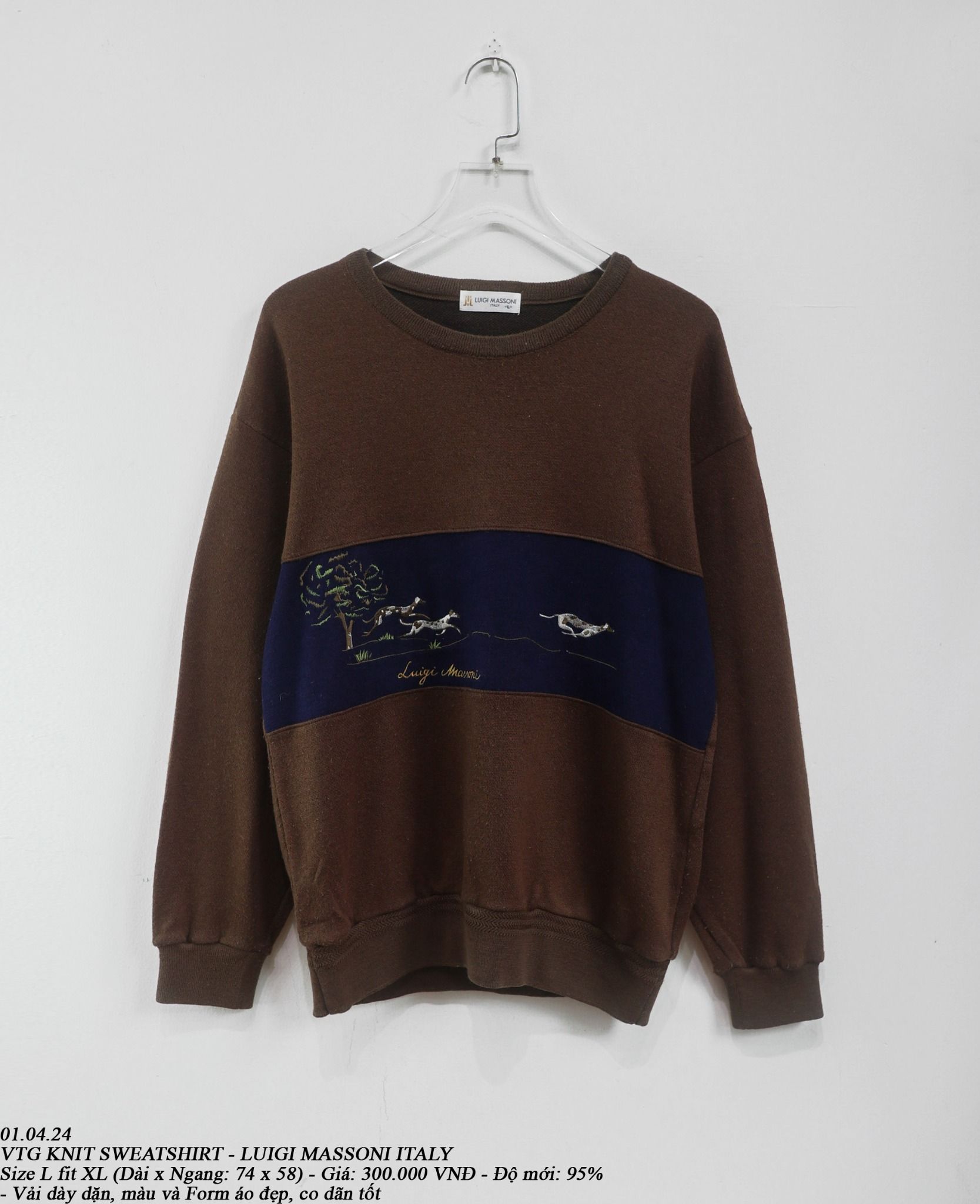  01.04.24 - VTG KNIT SWEATSHIRT - LUIGI MASSONI ITALY 