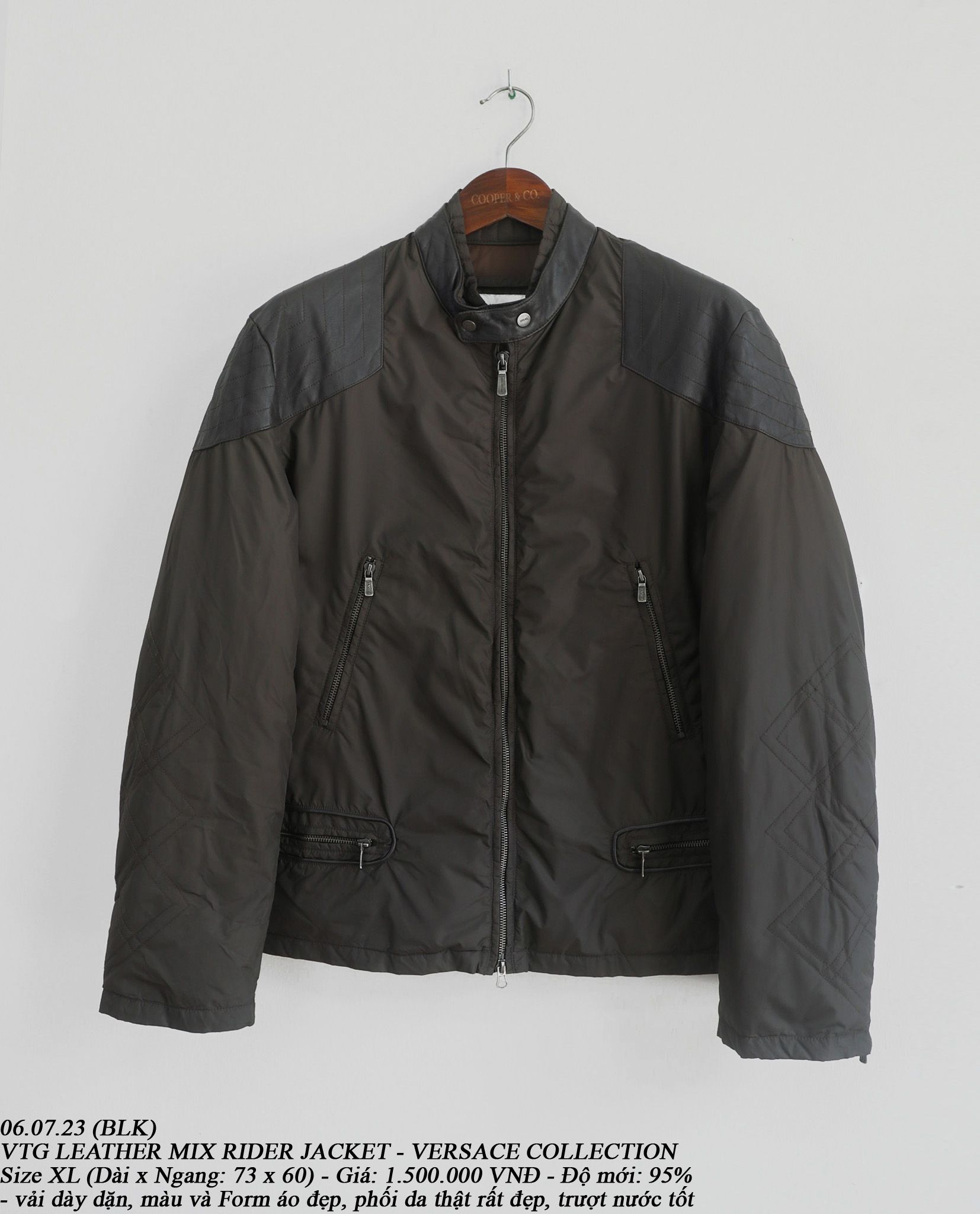  06.07.23 - VTG LEATHER MIX RIDER JACKET - VERSACE COLLECTION 