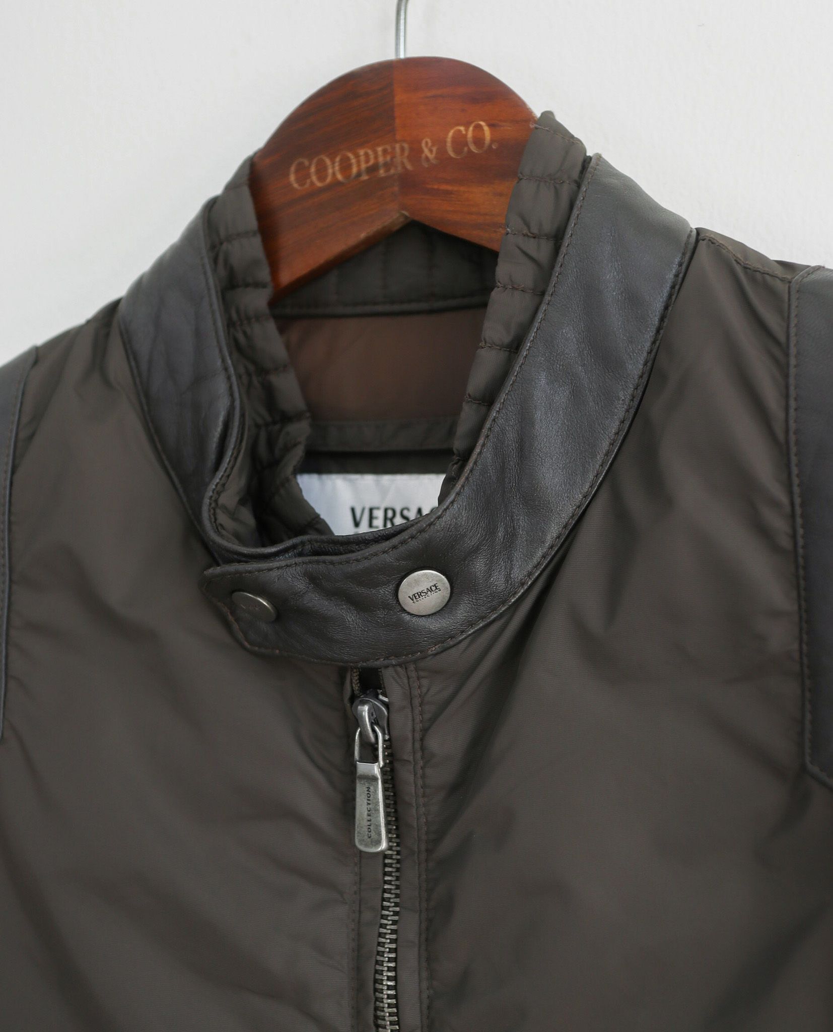  06.07.23 - VTG LEATHER MIX RIDER JACKET - VERSACE COLLECTION 