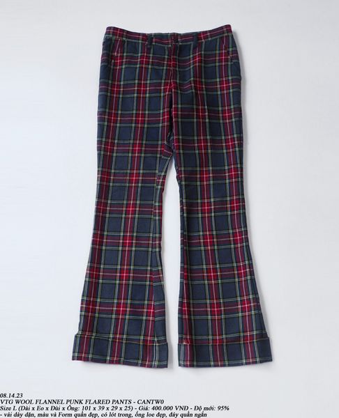 08.14.23 - VTG WOOL FLANNEL PUNK FLARED PANTS - CANTWO 