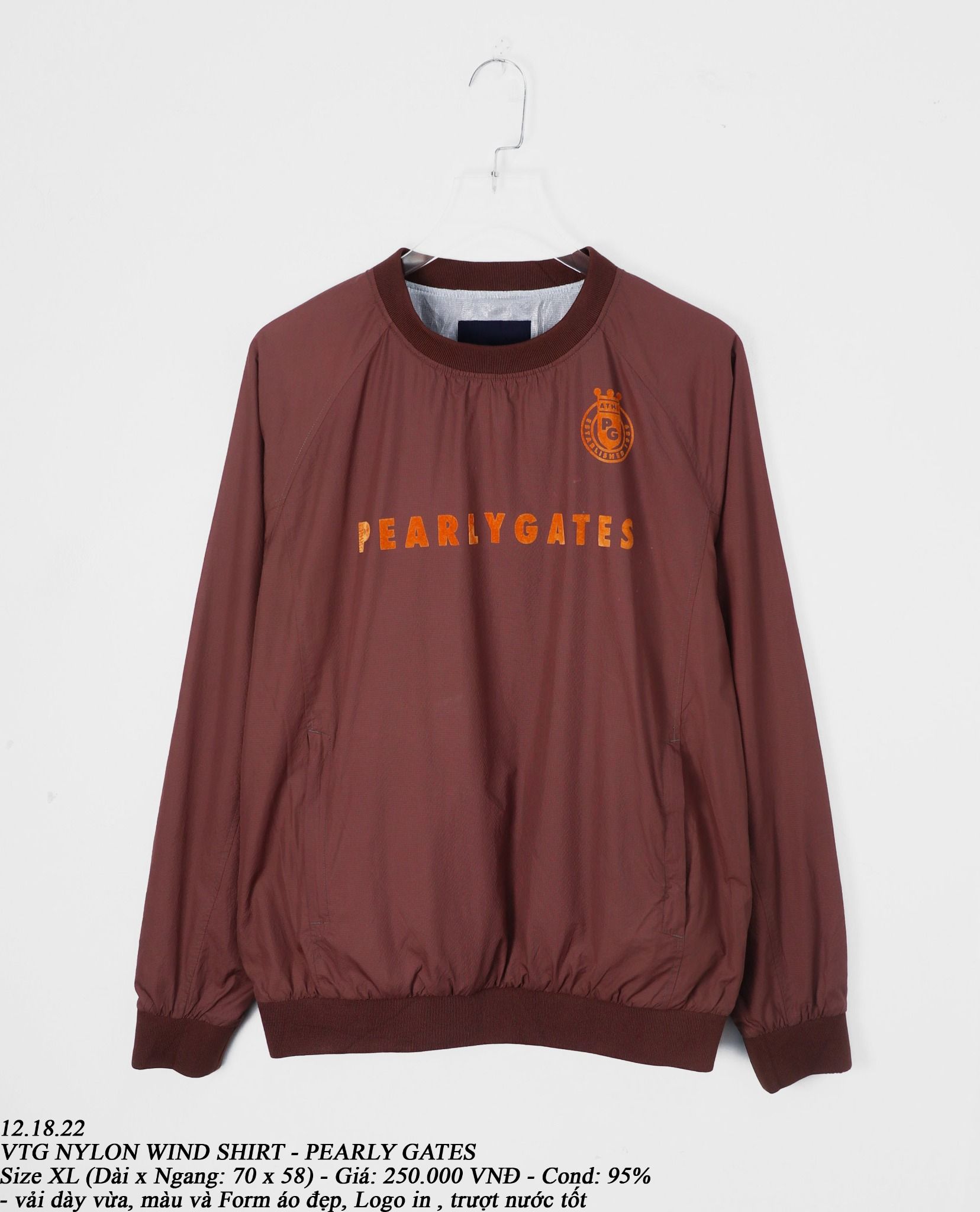  12.18.22 - VTG NYLON WIND SHIRT - PEARLY GATES 