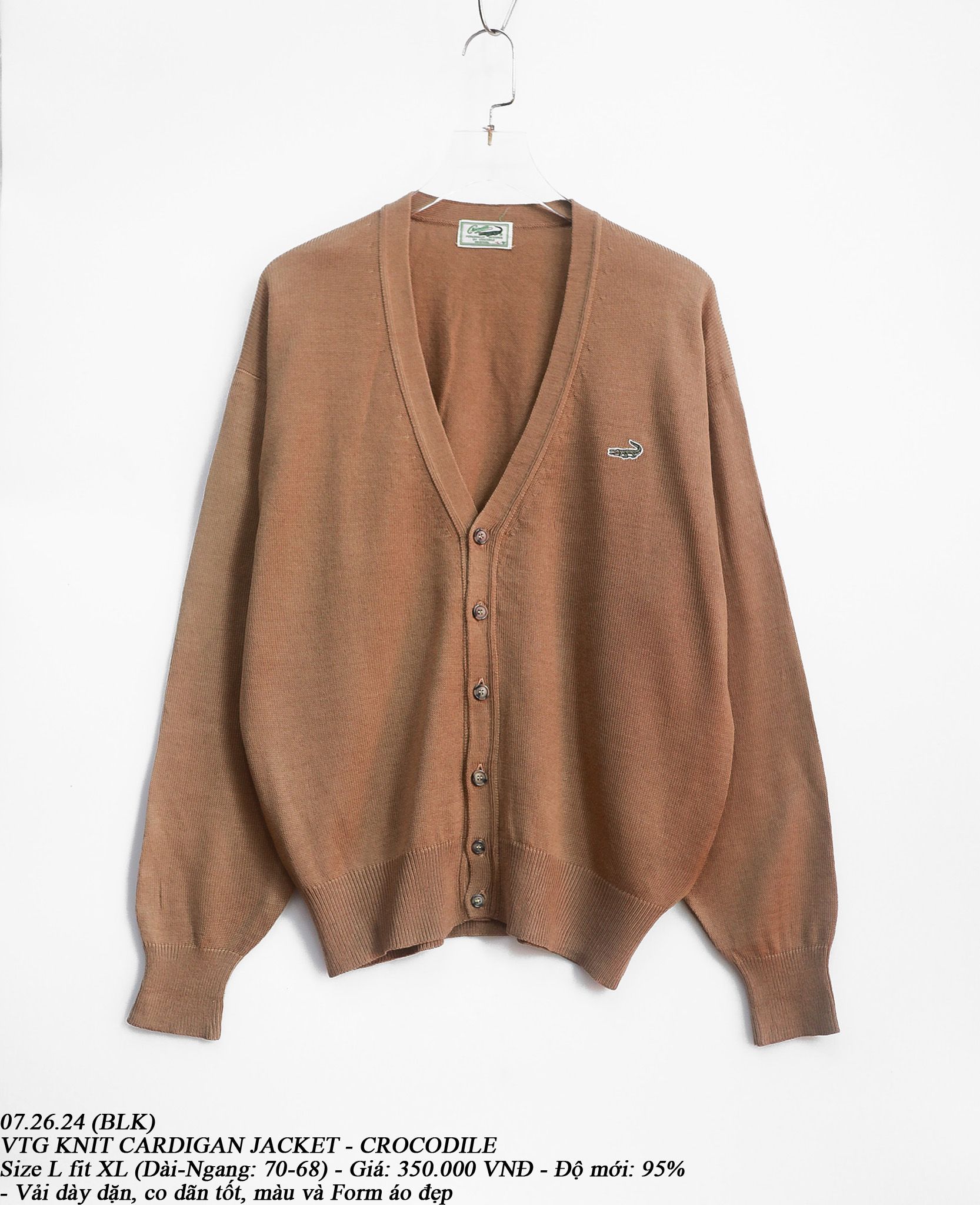  07.26.24 - VTG KNIT CARDIGAN JACKET - CROCODILE 
