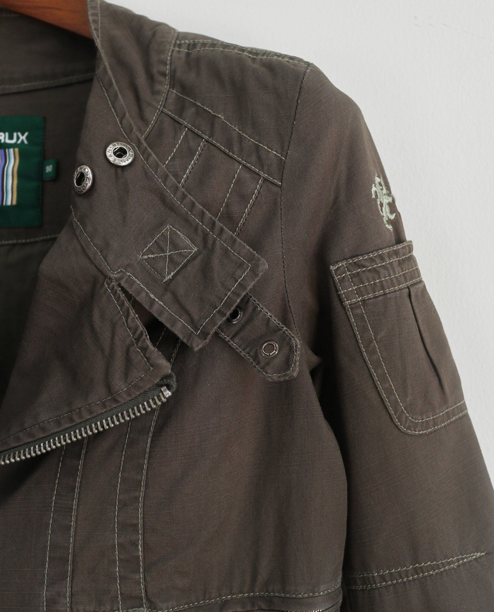  06.07.23 - VTG DENIM CROPPED BIKER JACKET - CRUX 