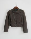  06.07.23 - VTG DENIM CROPPED BIKER JACKET - CRUX 