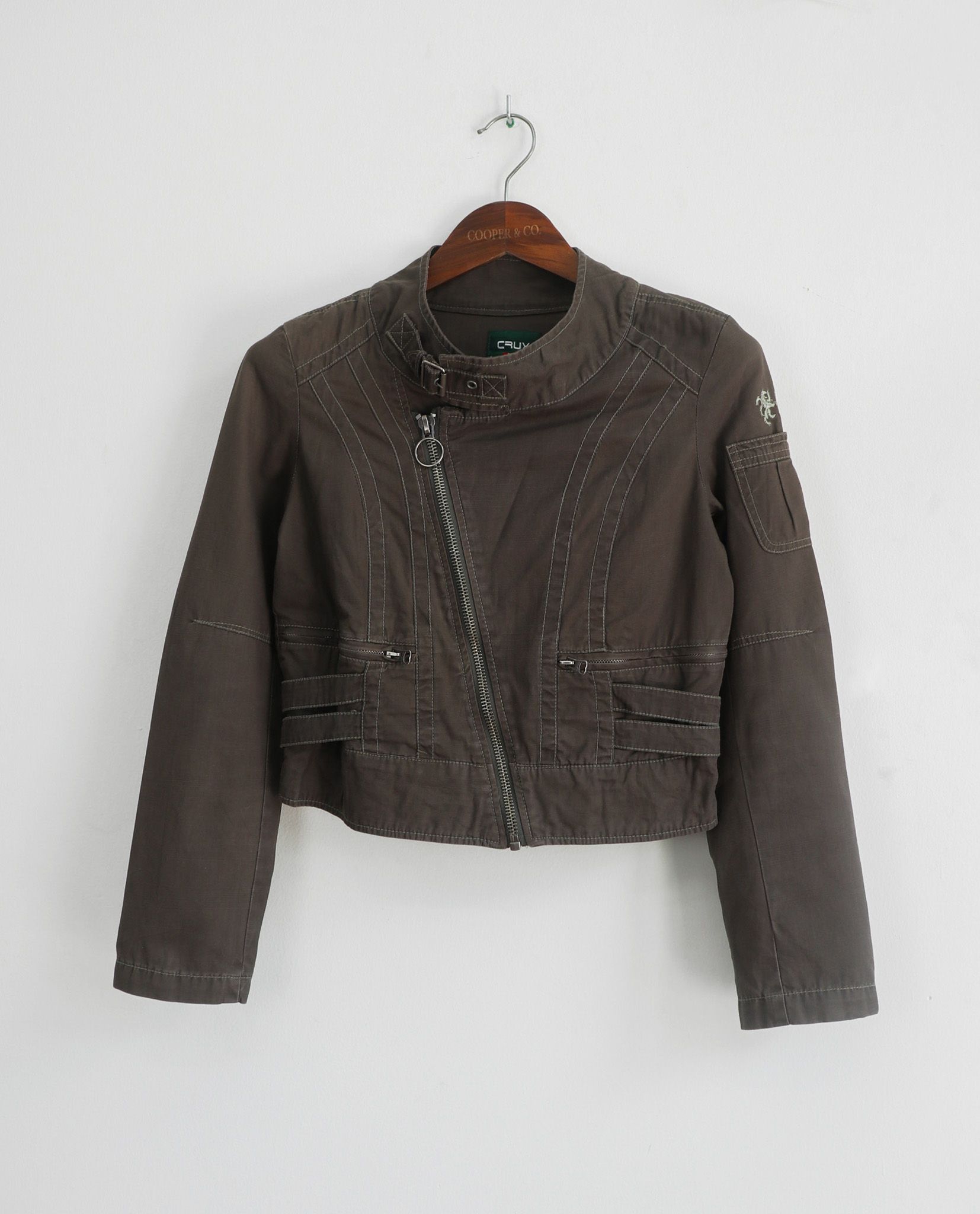  06.07.23 - VTG DENIM CROPPED BIKER JACKET - CRUX 