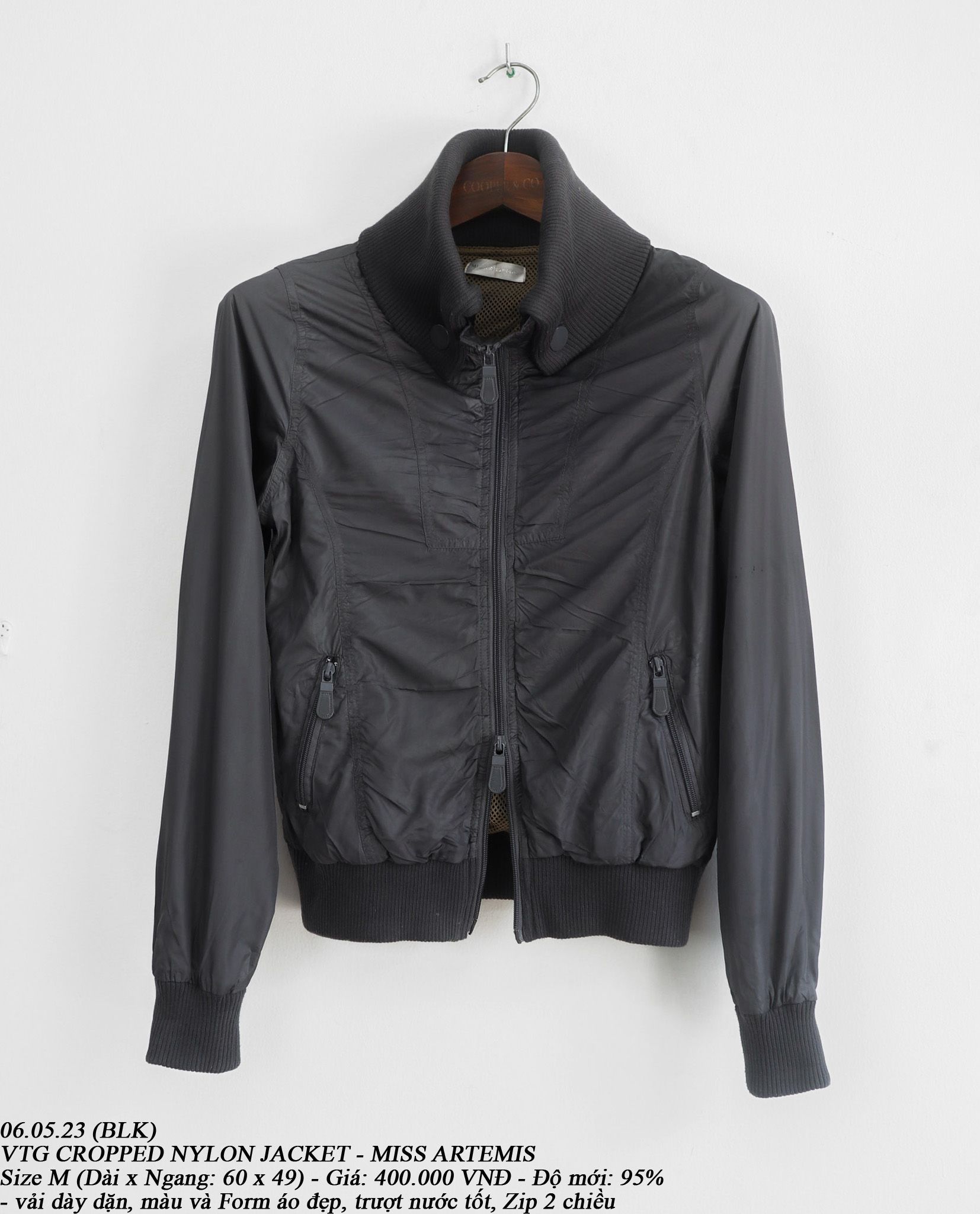  06.05.23 (BLK) - VTG CROPPED NYLON JACKET - MISS ARTEMIS 