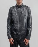  06.05.23 (BLK) - VTG NYLON RIDER JACKET - MOONVILLE 