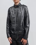  06.05.23 (BLK) - VTG NYLON RIDER JACKET - MOONVILLE 