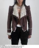  01.05.24 - VTG CROPPED FUR LINED WAXED BIKER JACKET - AFTERNOON 