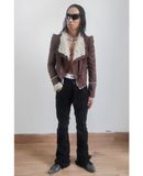  01.05.24 - VTG CROPPED FUR LINED WAXED BIKER JACKET - AFTERNOON 