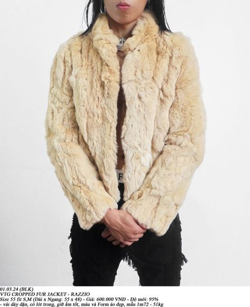 01.03.24 - VTG CROPPED FUR JACKET - RAZZIO 