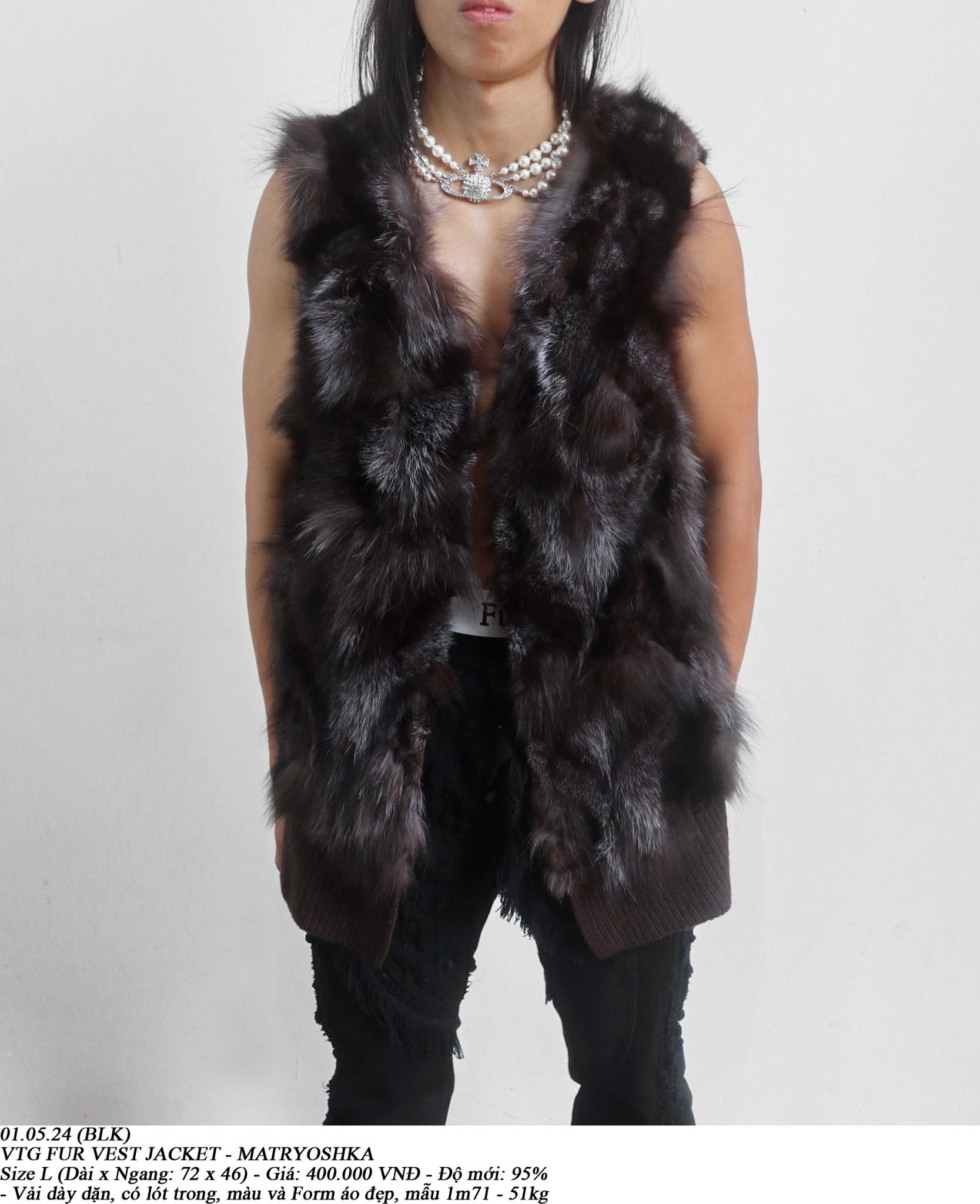  01.05.24 - VTG FUR VEST JACKET - MATRYOSHKA 