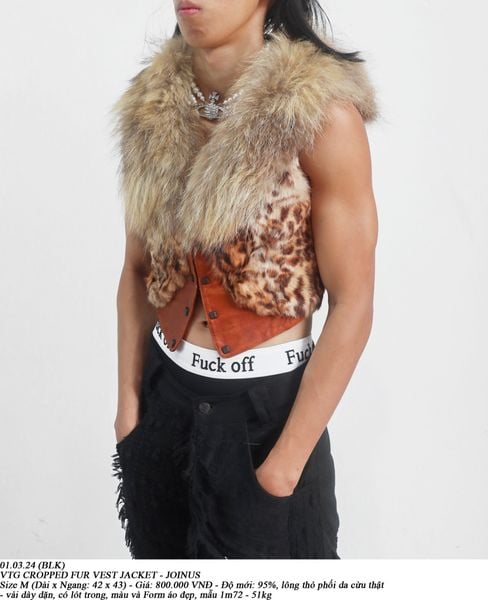  01.03.24 - VTG CROPPED FUR VEST JACKET - JOINUS 