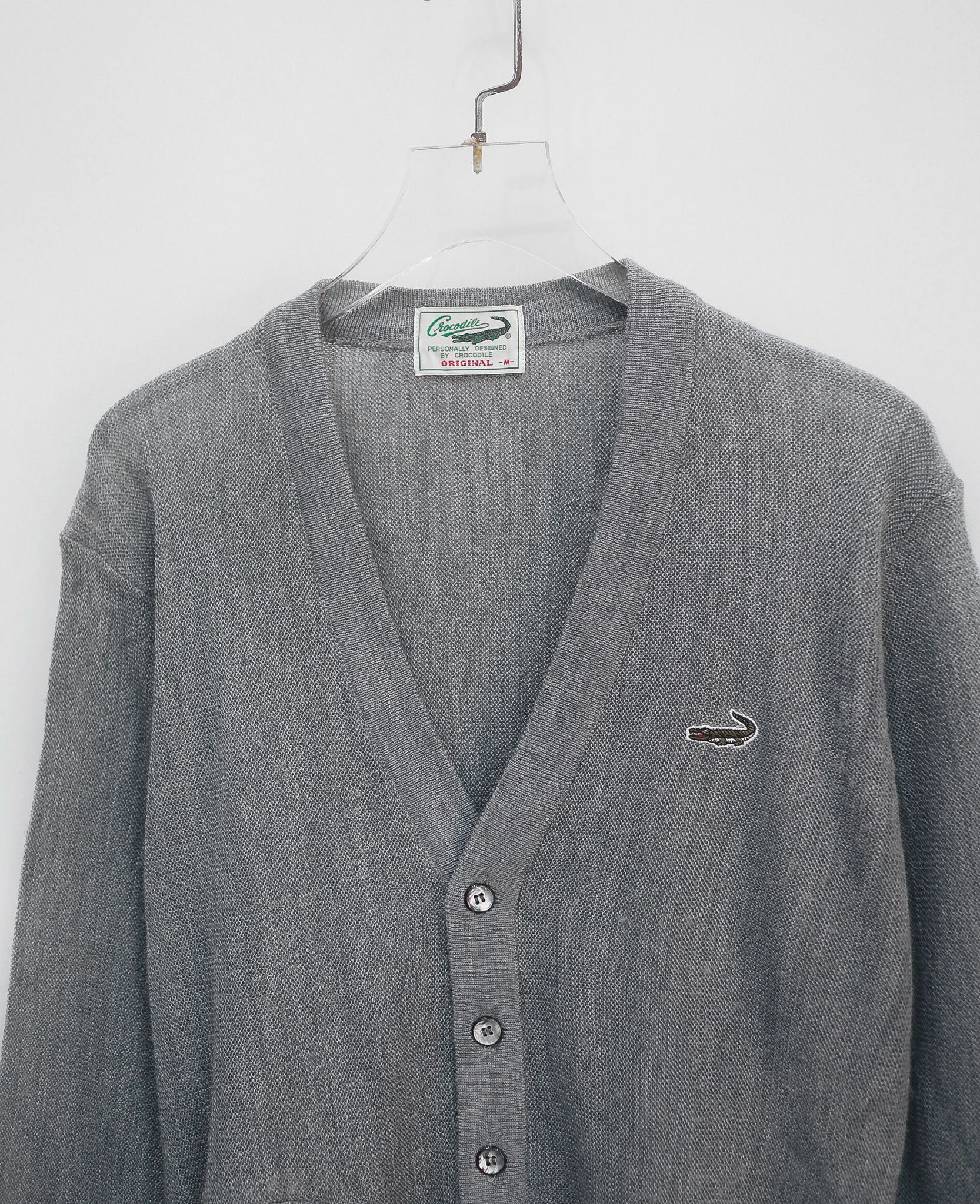  07.28.24 - VTG CROPPED KNIT CARDIGAN JACKET - CROCODILE 90s 