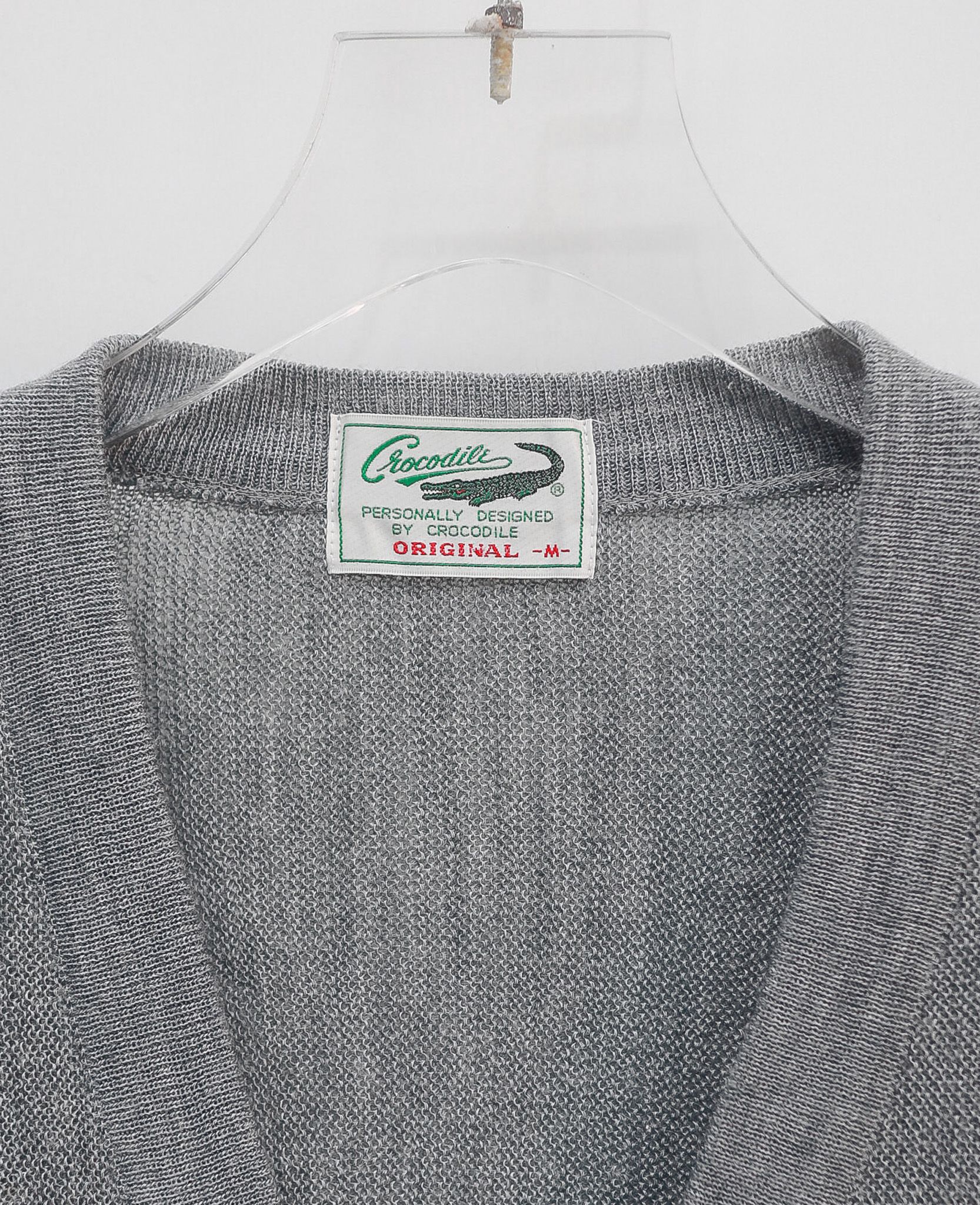  07.28.24 - VTG CROPPED KNIT CARDIGAN JACKET - CROCODILE 90s 