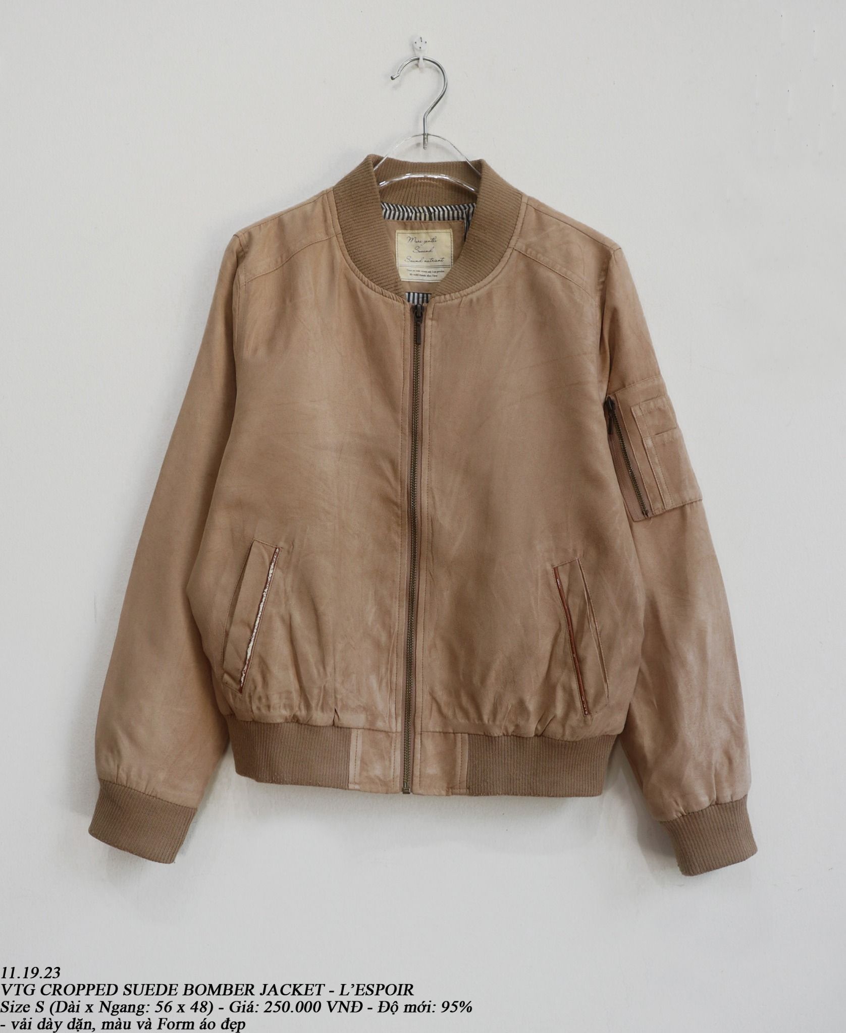  11.19.23 - VTG CROPPED SUEDE BOMBER JACKET - L'ESPOIR 