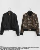  11.19.23 - VTG CROPPED REVERSIBLE BOMBER JACKET - UNIQLO x CARINE ROTFIELD PARIS 