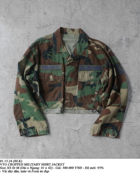  01.15.24 - VTG CROPPED MILITARY SHIRT JACKET 