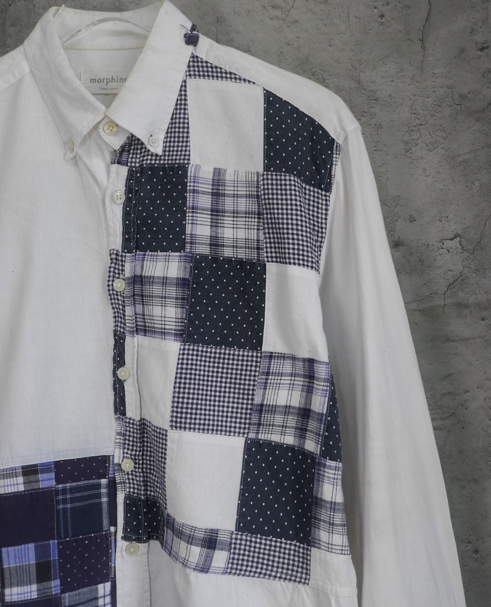  08.18.23 - VTG PATCHWORK BUTTON UP SHIRT - MORPHINE 