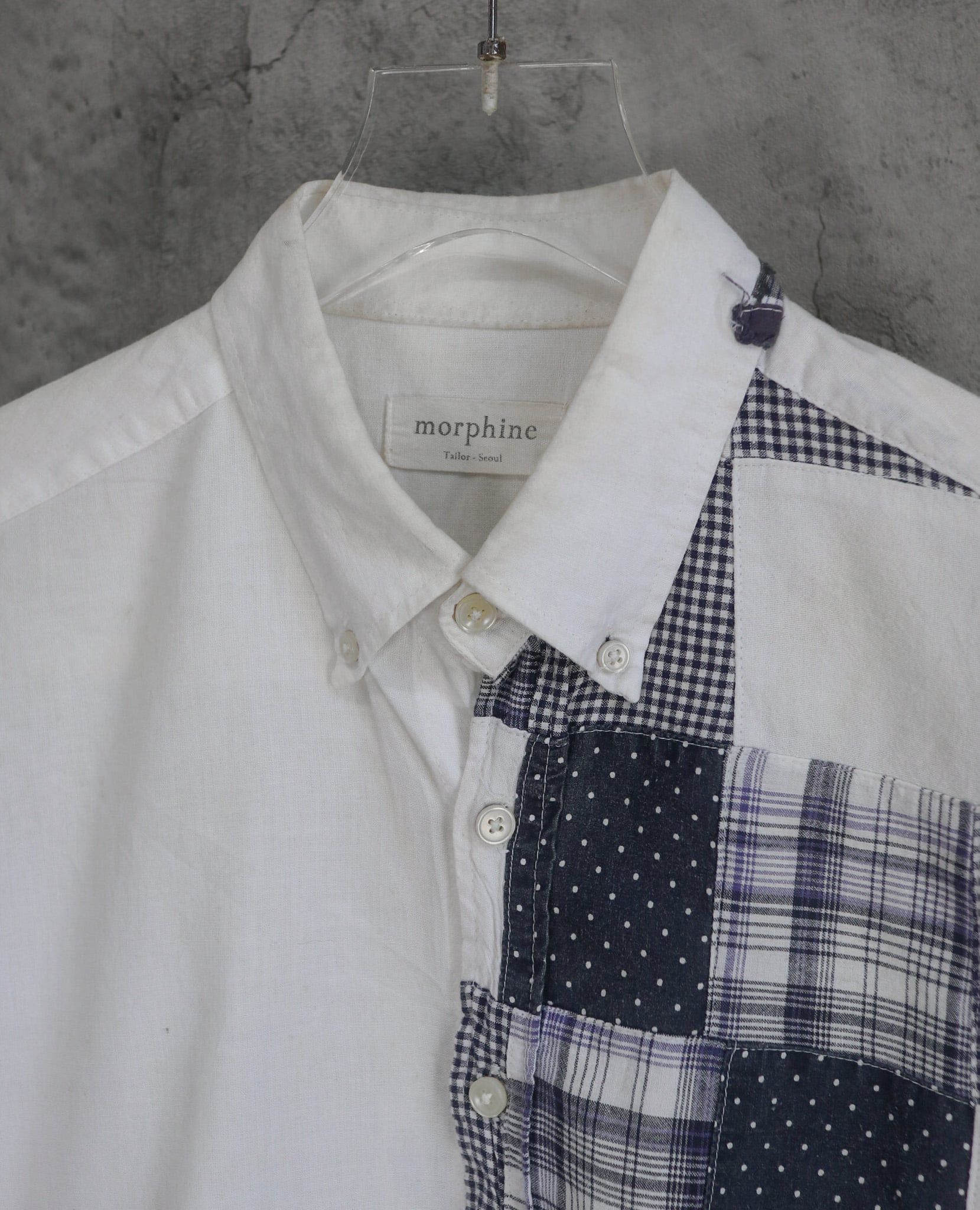  08.18.23 - VTG PATCHWORK BUTTON UP SHIRT - MORPHINE 